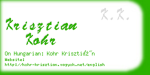 krisztian kohr business card